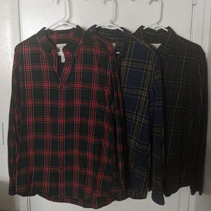 Lot of 3 Men's Flannel Shirts